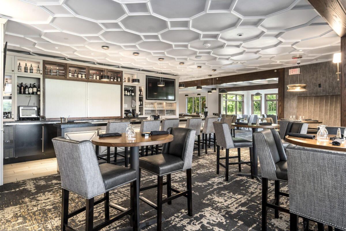 A dining area at the Blythefield Country Club Clubhouse & Aquatic Center