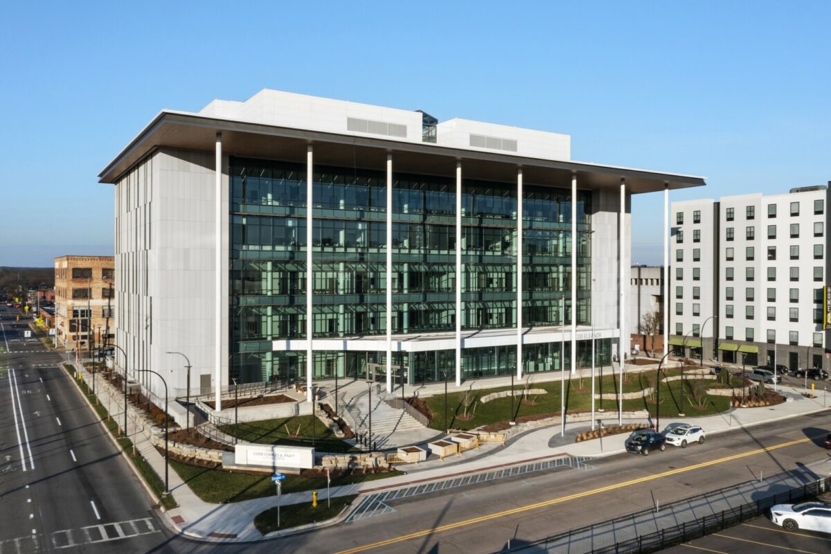 overhead view of the Judge Charles A. Pratt Justice Center