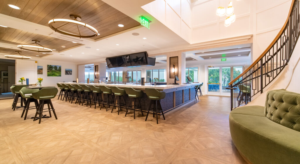 The inside of the Kent Country Club Clubhouse renovation