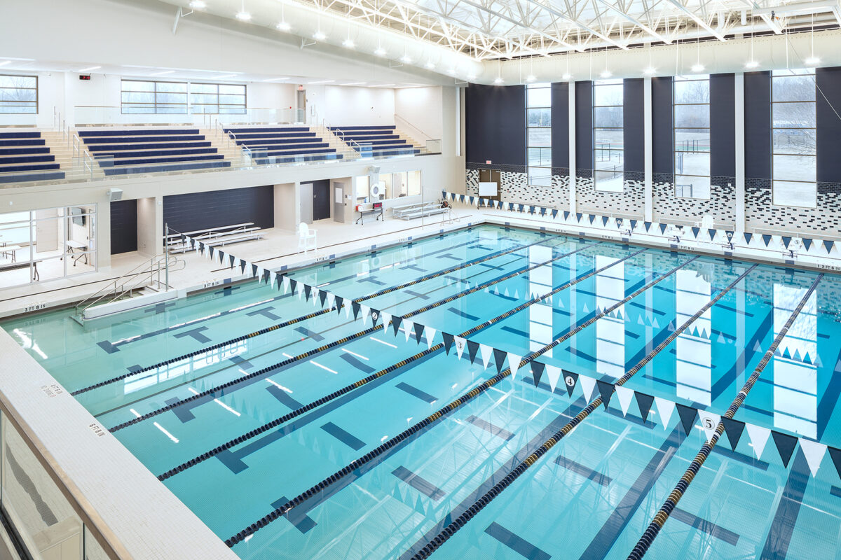 The Otsego Public Schools Natatorium features 11 swim lanes.