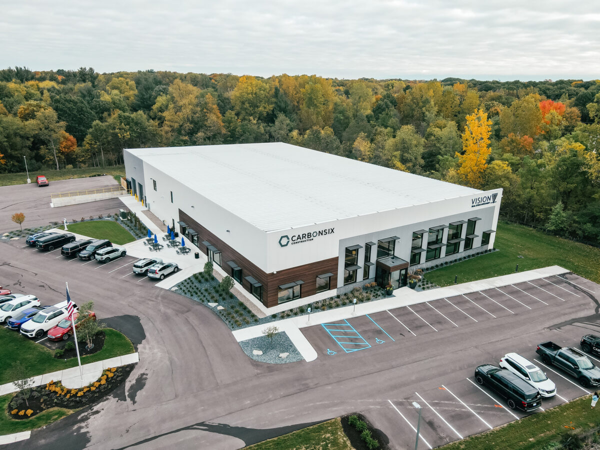 The exterior view of the new CarbonSix headquarters