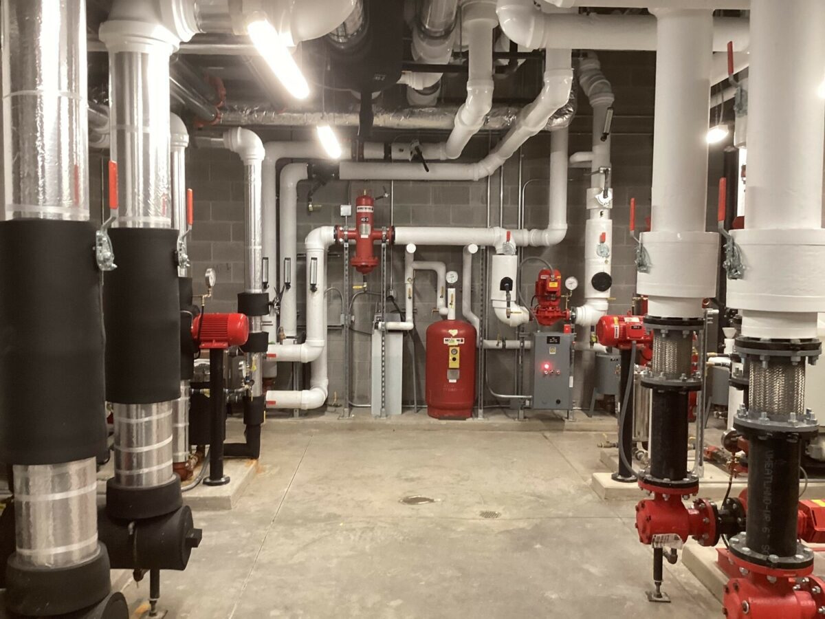 a hallway with an HVAC system in it at Hudsonville Public Schools - 5/6 Building