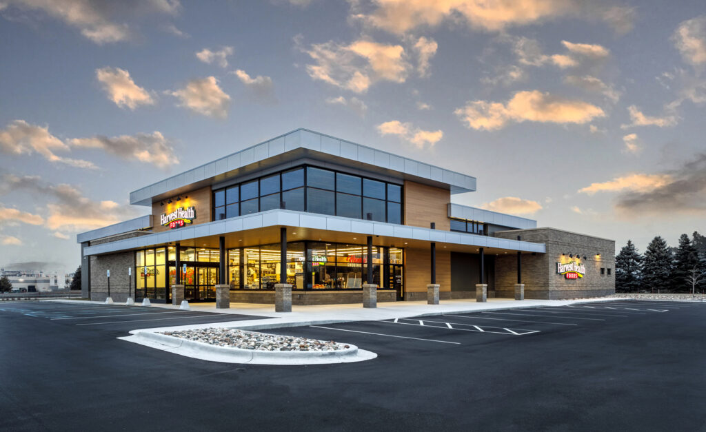 The exterior of the new Holland location of Harvest Health Foods