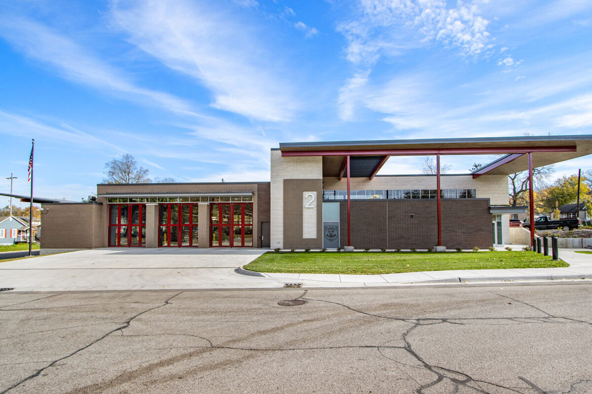 The exterior view of the City of Kalamazoo Department of Public Safety Station 2