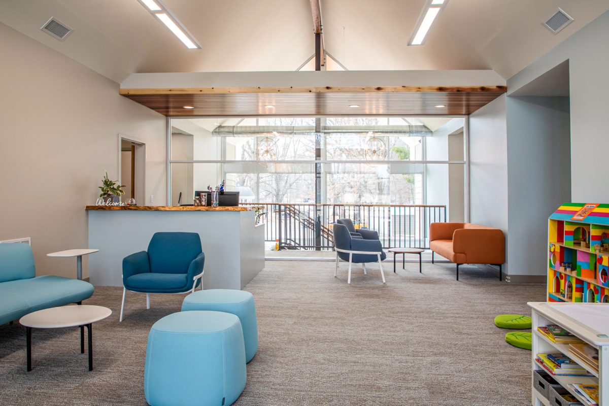 A sitting area in the Safe Harbor Children's Advocacy Center