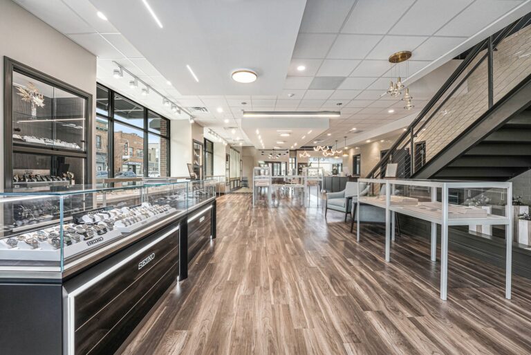 This is the interior of a jewelry store.