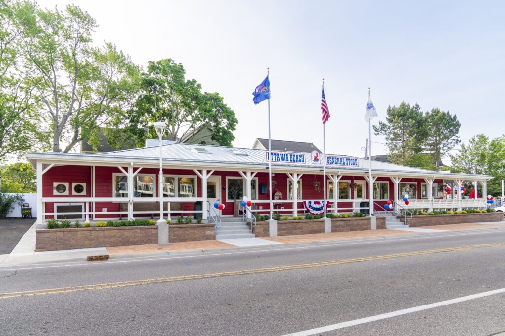Exterior view of the front of Ottawa Beach General Store