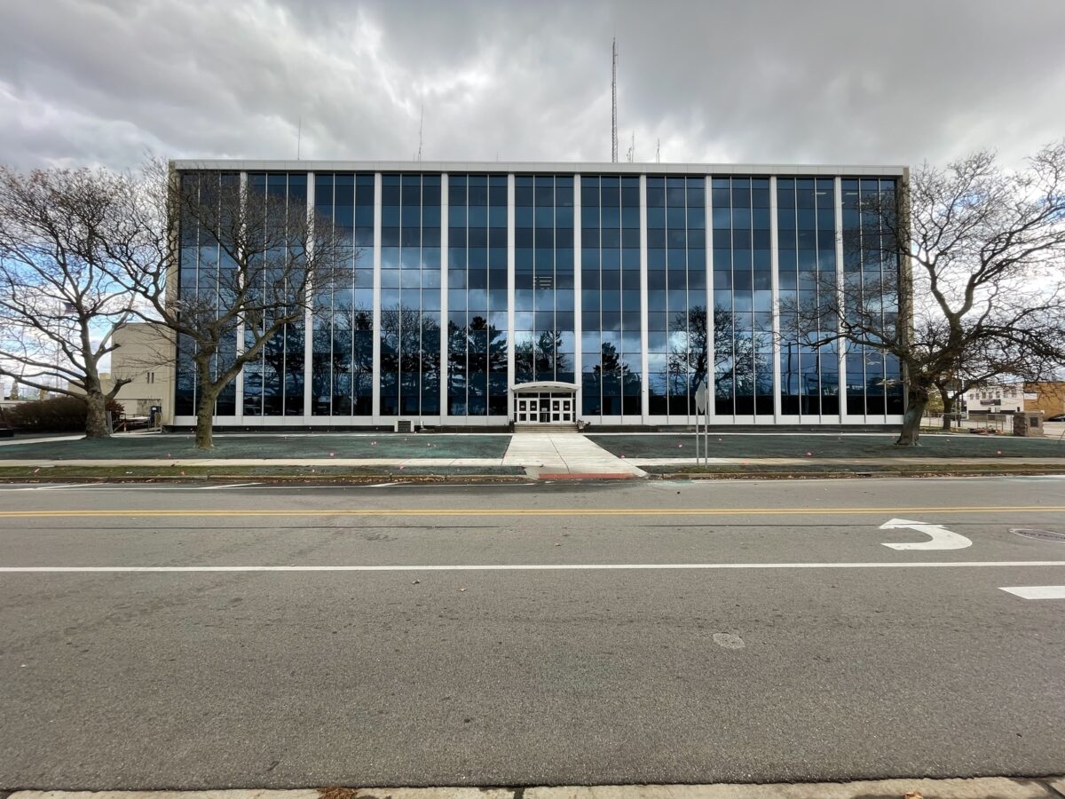 The exterior of the Michael E. Kobza Hall of Justice