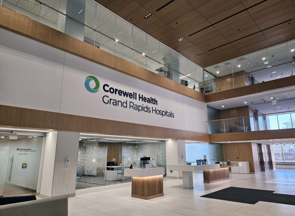 The interior of the Corewell Health Grand Rapids Outpatient Center