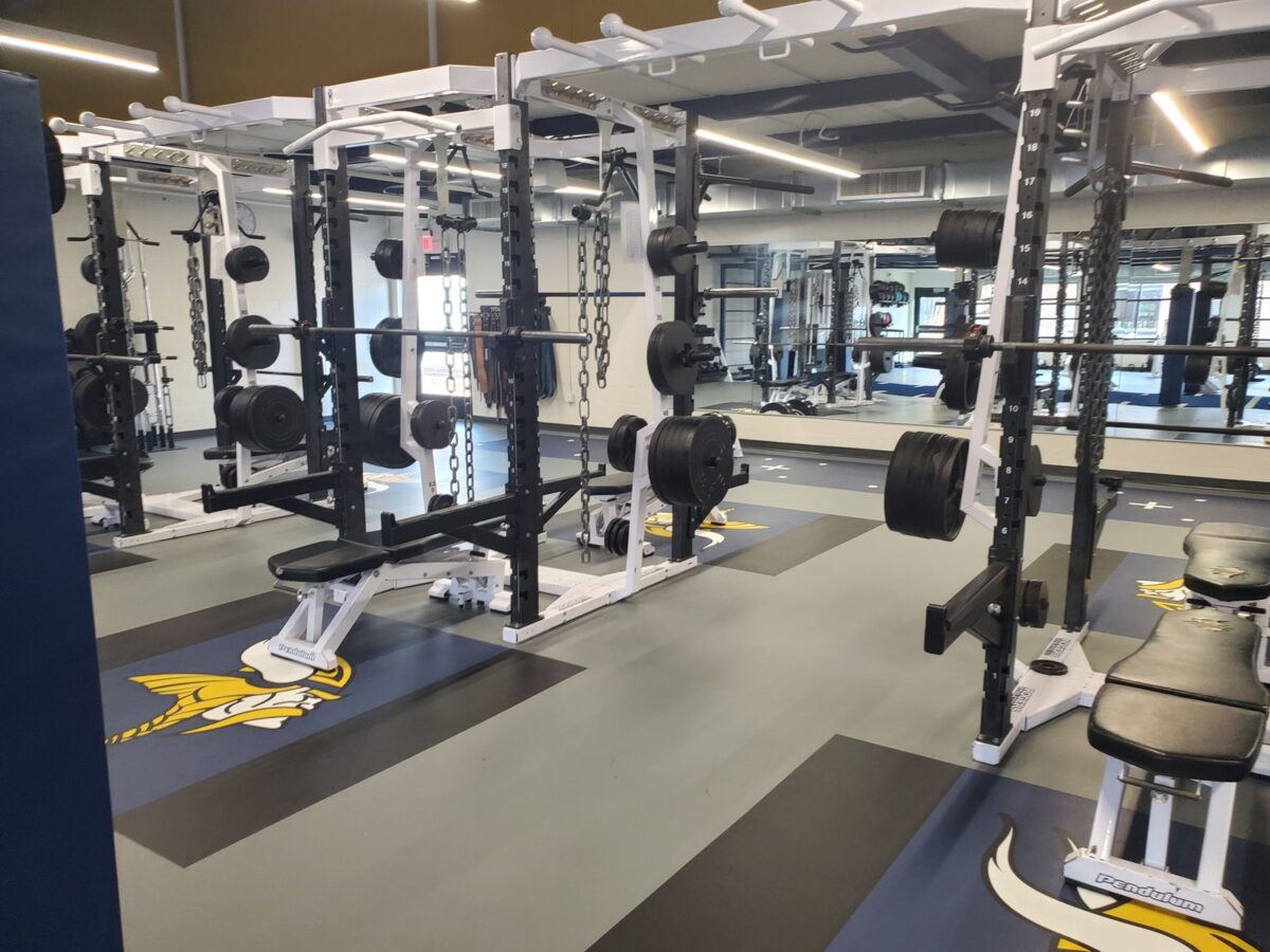 The gym at the Cadillac Area Public Schools High School