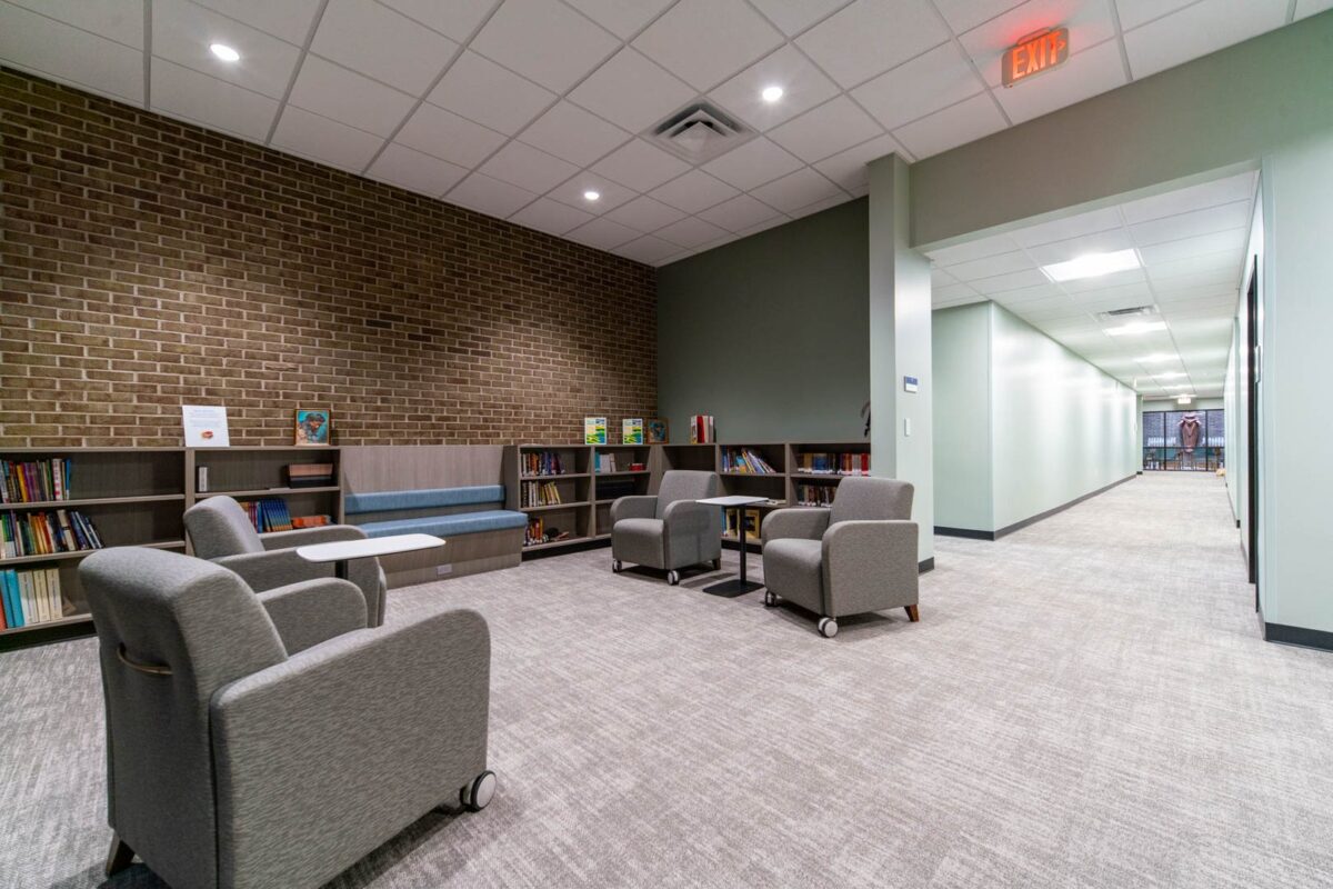 interior seating space inside the St. Robert of Newminster Catholic Church