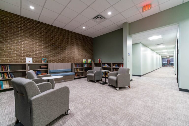 interior seating space inside the St. Robert of Newminster Catholic Church