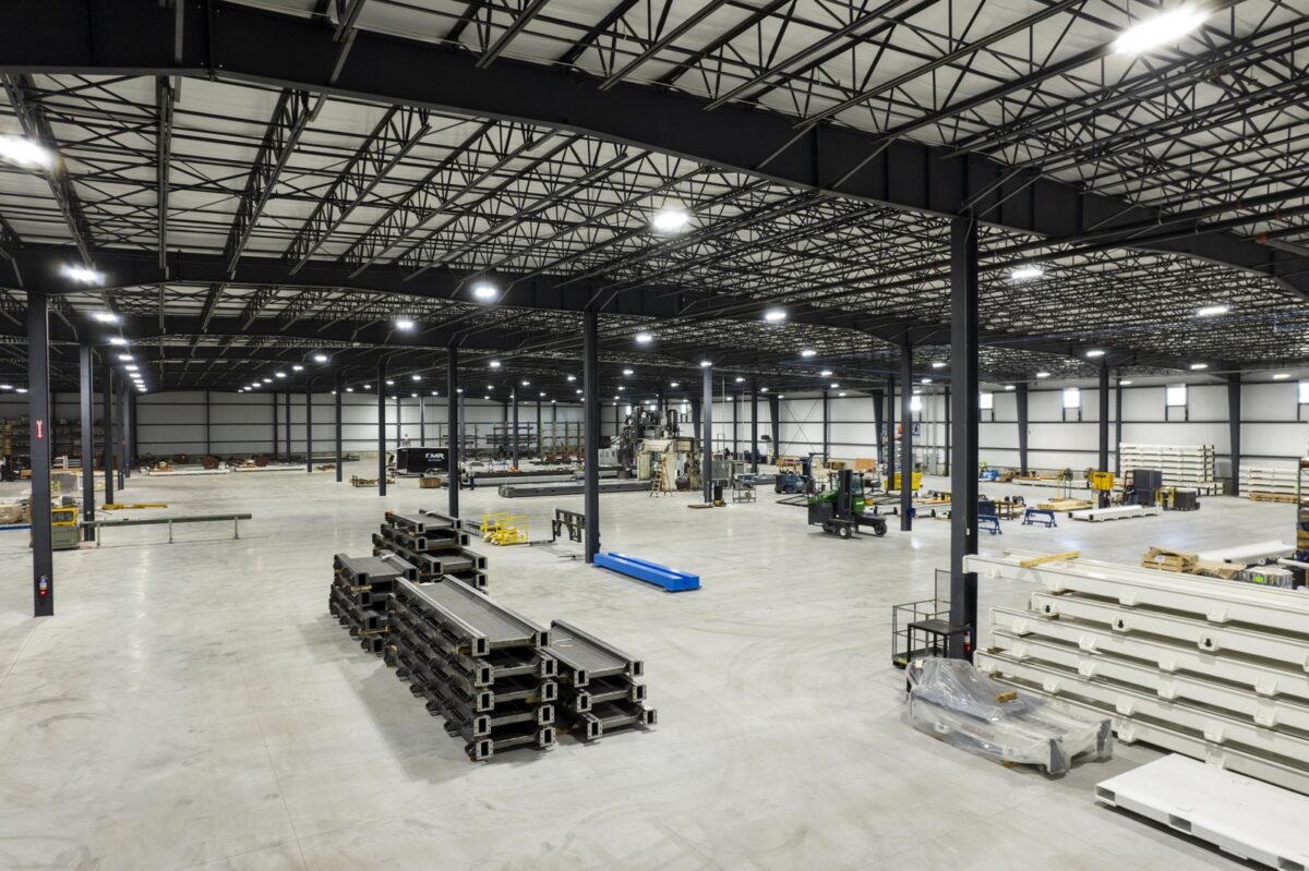 Interior view of a large industrial facility of Rollon® by Timken