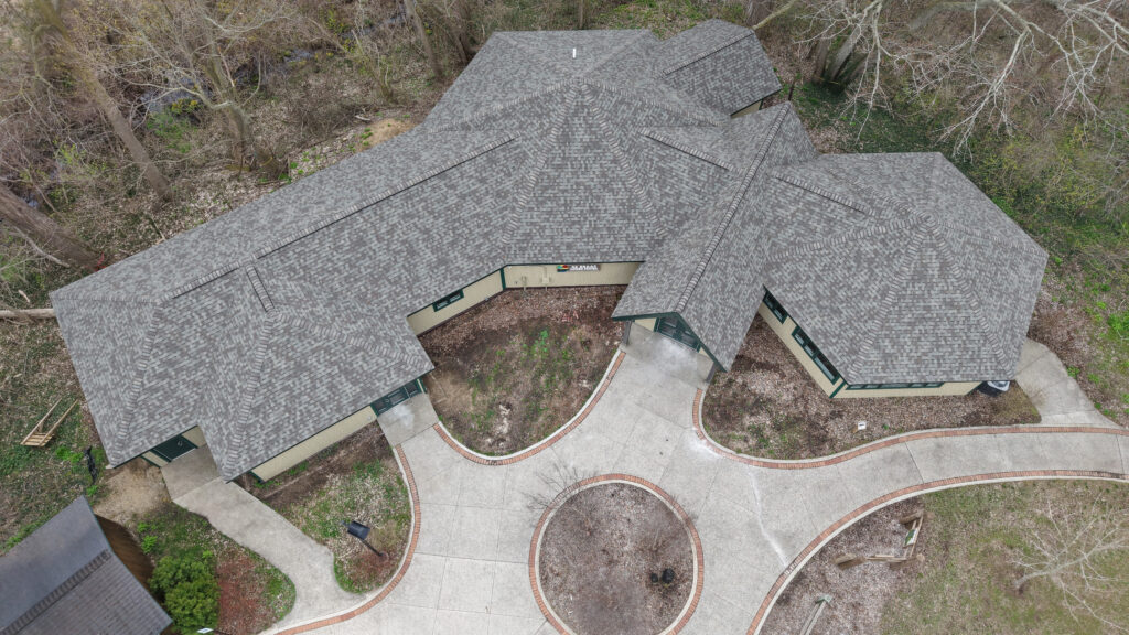 Exterior aerial shot of DeGraaf Nature Center