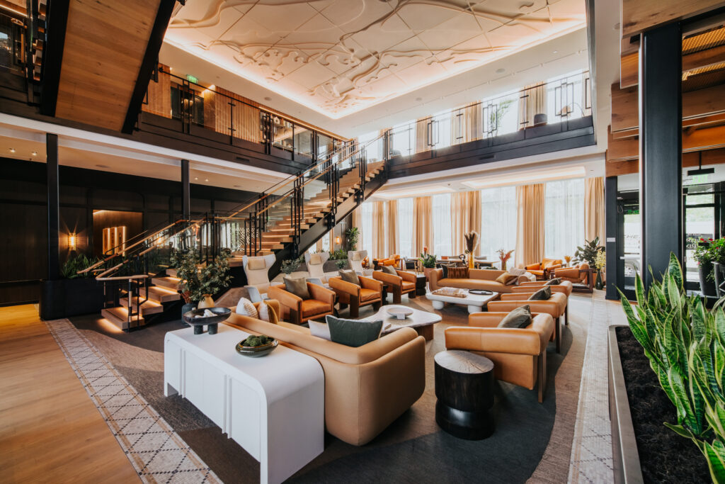 The finished lobby of the Ada Hotel.