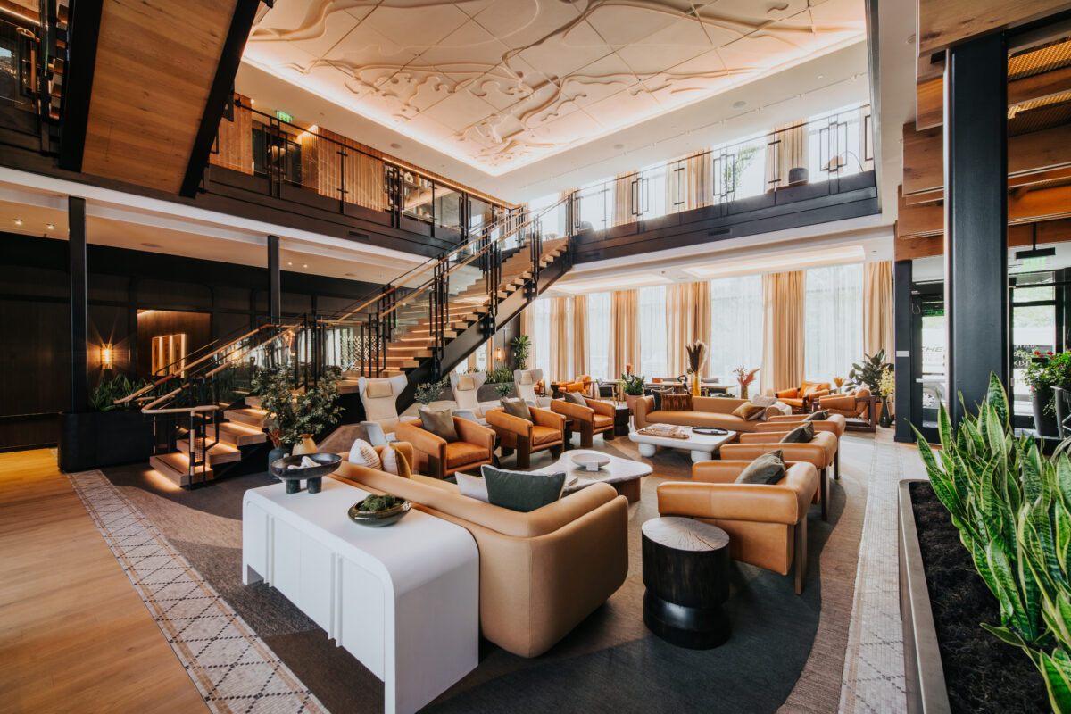 The finished lobby of the Ada Hotel.