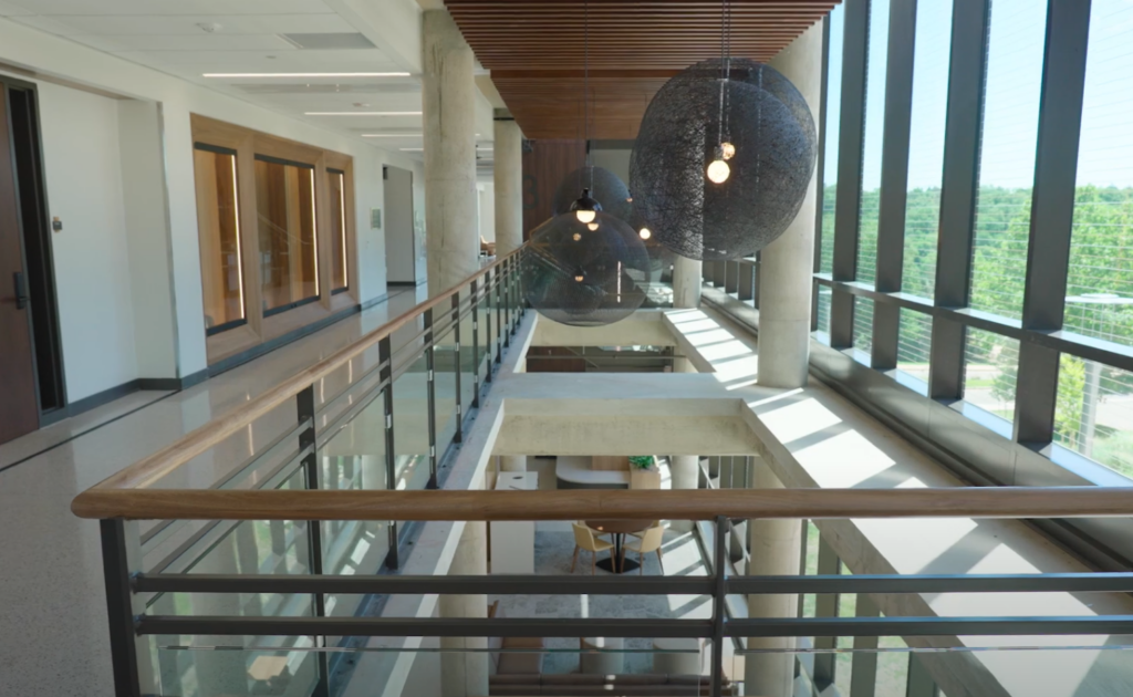 A look at a hallway in Western Michigan University's renovations at Dunbar Hall.