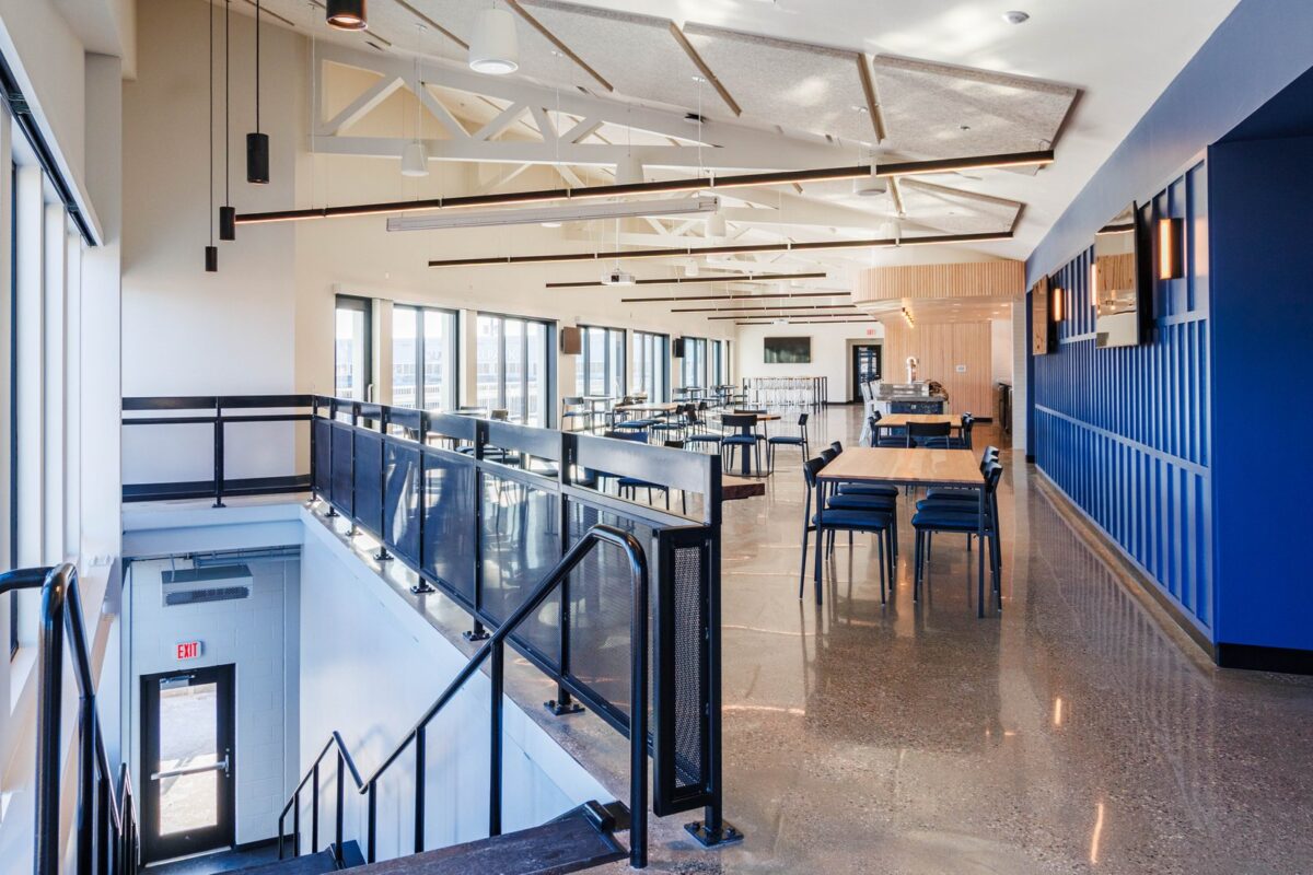 inside upper hallway of LMCU Ballpark