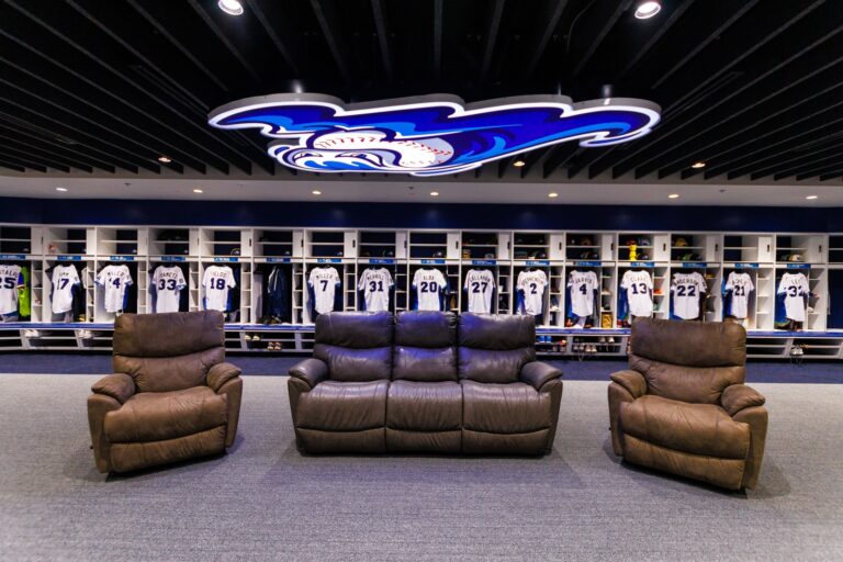The new Whitecaps locker room at the LMCU Ballpark
