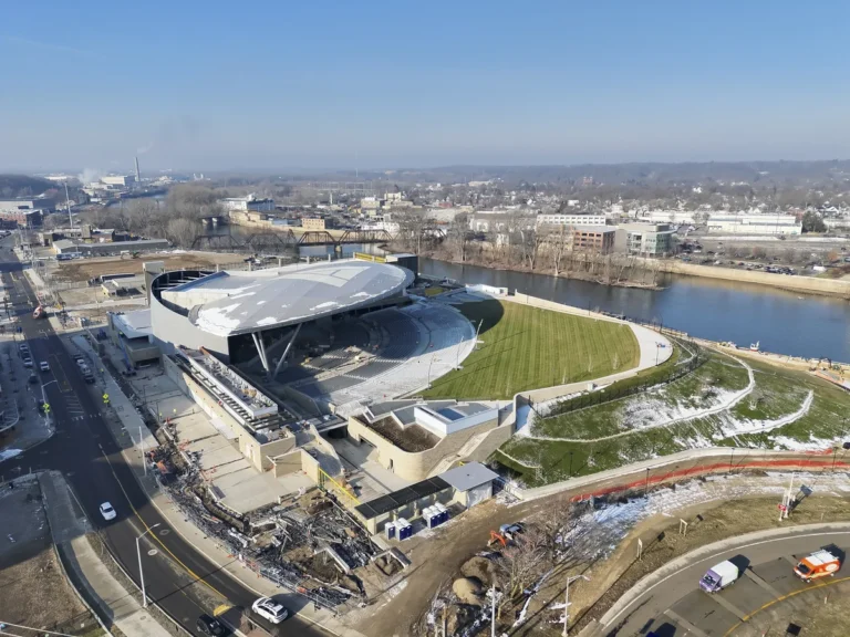 The exterior of the Acrisure Amphitheater
