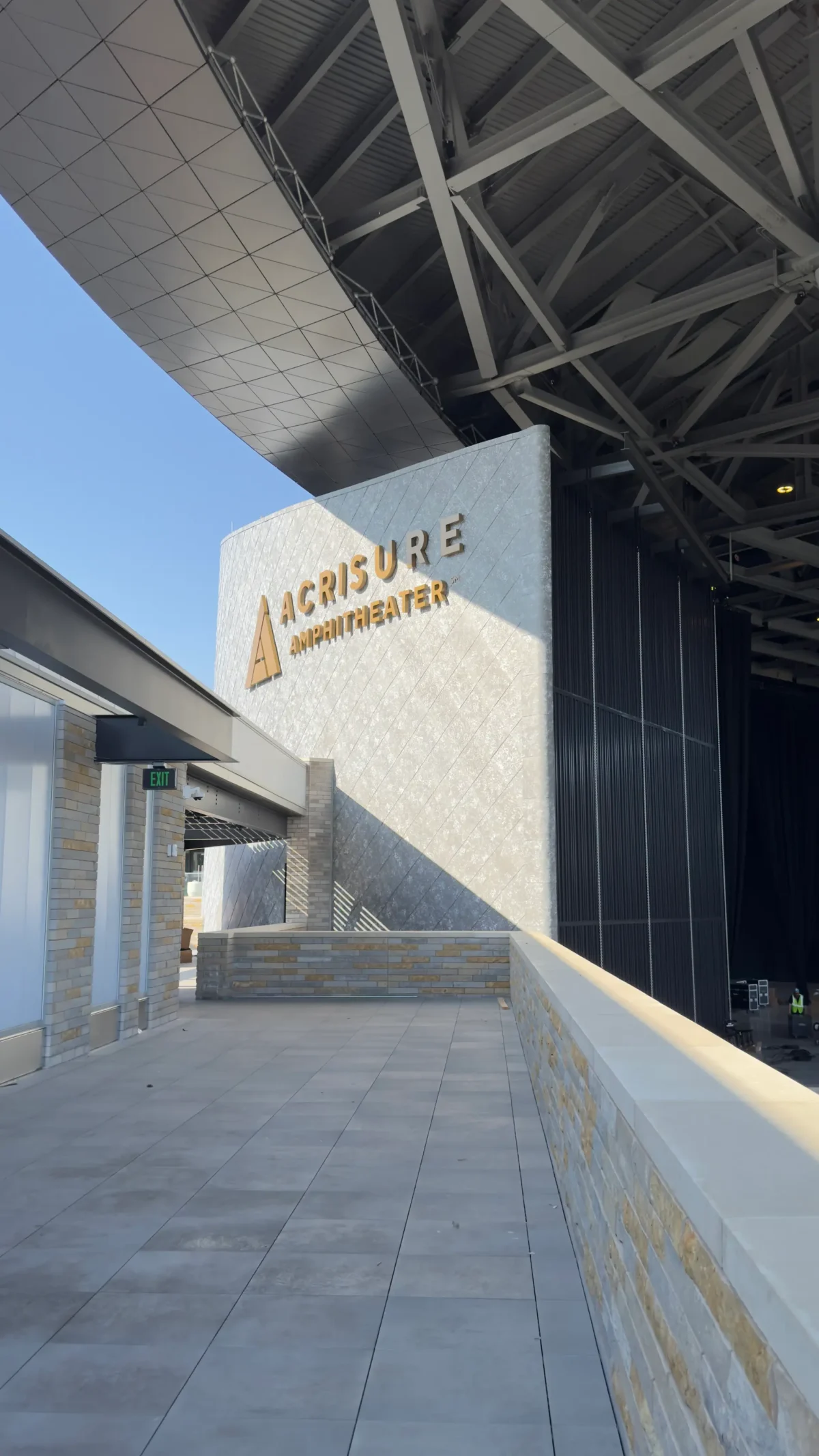 The sign for the Acrisure Amphitheater